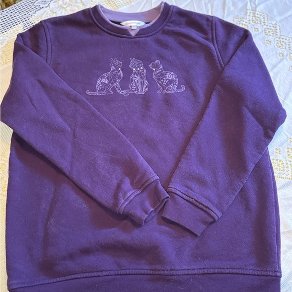Northern Reflections Sweaters - Vintage Northern Reflections Purple Crewneck Sweatshirt with Cat Graphic